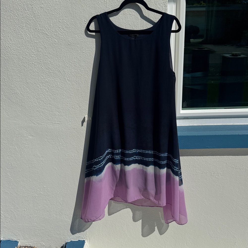 Donna Karan New York Navy and Pink swing dress with full 💯 cotton lining